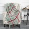 Green Red Plaid Blanket Throw Acrylic Soft Reversible Dyed Fringed Bed Blanket for Christmas Indoor Decorations 50" W x 67" L -Christmas Color